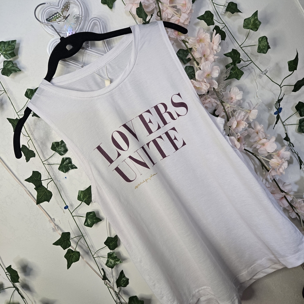 Spiritual Gangster White Tank Top - Lovers Unite And athletic shorts mauve